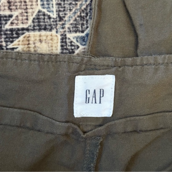 GAP Wide Leg Linen Cotton Blend Olive Green Pants Women’s Size 6 - Picture 8 of 10
